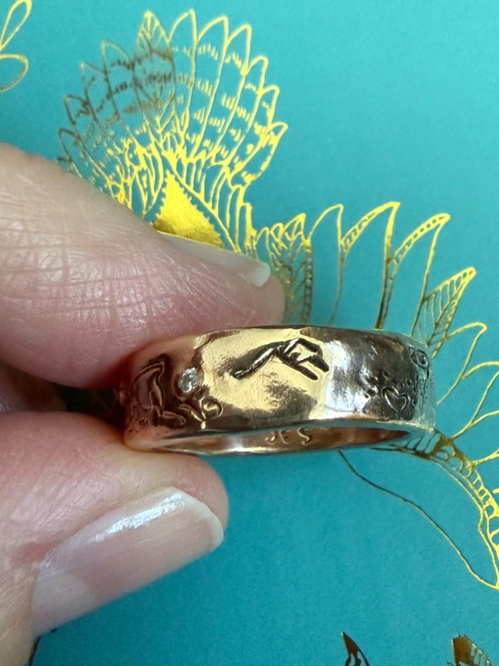 Jes Maharry 14 K Rose Gold and Diamonds “infinite love” ring GORGEOUS! - Picture 3 of 16